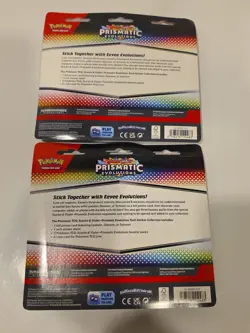 New & Sealed! Set of 2 Pokemon TCG Prismatic Evolutions Tech Sticker Collection - Image 2