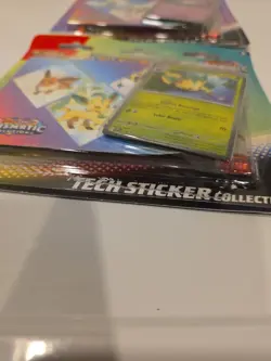 New & Sealed! Set of 2 Pokemon TCG Prismatic Evolutions Tech Sticker Collection - Image 3