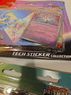 New & Sealed! Set of 2 Pokemon TCG Prismatic Evolutions Tech Sticker Collection - Image 4