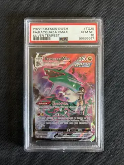 2022 Pokemon Sword & Shield Silver Tempest #TG20 Fa/Rayquaza Vmax PSA 10 - Image 1