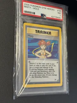 Pokemon TCG Trainer: Misty Gym Heroes Holo Rare 18/132 [PSA 7] - Image 1