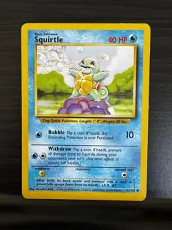 Pokemon TCG | Squirtle - 63/102 | Base Set Regular | NM - Image 1
