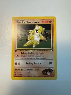 Brock's Sandshrew 71/132 Pokemon TCG 1st Edition Gym Heroes NM Vintage 2000 Card - Image 1