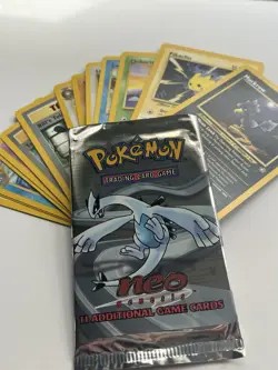 Pokemon Neo Genesis 15 Card Bundle🎁 + Open Cut Top Neo Genesis Pack - Image 3