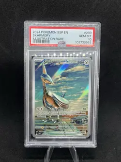 Pokemon TCG Skarmory Illustration Rare 209/191 Surging Sparks Holo PSA 10 2024 - Image 1