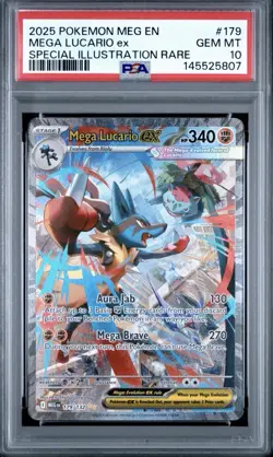 Pokemon 2025 Mega Lucario ex 179/132 SIR Mega Evolution GEM MINT PSA 10 - Image 1