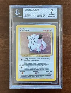 Pokemon Clefairy Base Set Unlimited Holo Rare 005/102 BGS 7 - Image 1