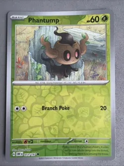 Pokemon TCG * SV Obsidian Flames * 11/197 Phantump REVERSE HOLO Common FRESH PK - Image 1