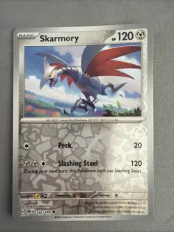 Pokemon TCG * SV Obsidian Flames * 142/197 Skarmory REVERSE HOLO Uncommon * NM - Image 1