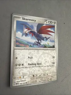 Pokemon TCG * SV Obsidian Flames * 142/197 Skarmory REVERSE HOLO Uncommon * NM - Image 2