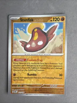 Pokemon TCG * SV Obsidian Flames * 112/197 Stunfisk REVERSE HOLO Uncommon * NM - Image 1
