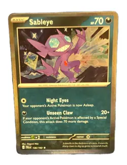 Pokemon Sableye Sv02 Paldea Evolved 136/193 Rare Holo Basic English 70HP - Image 2