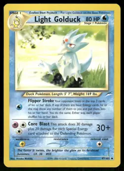 Pokemon Tcg Light Golduck #47 Pokemon Neo Destiny LP - Image 1