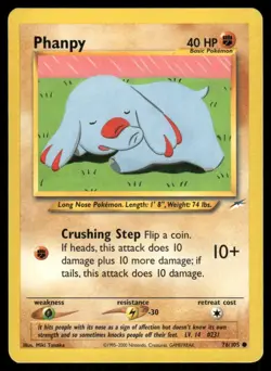 Pokemon Tcg Phanpy #76 Pokemon Neo Destiny MP - Image 1