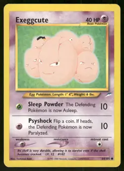 Pokemon Tcg Exeggcute #64 Pokemon Neo Destiny LP - Image 1