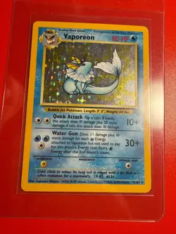 Pokemon TCG Vaporeon Jungle Series Holo Rare 12/64 NM - Image 1