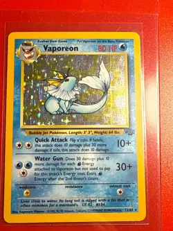 Pokemon TCG Vaporeon Jungle Series Holo Rare 12/64 NM - Image 2