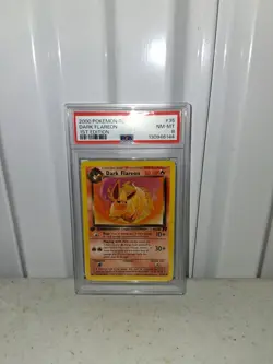 2000 WOTC Pokemon Game Team Rocket 1st Edition Dark Flareon 35/82 PSA 8 NM-MT - Image 1