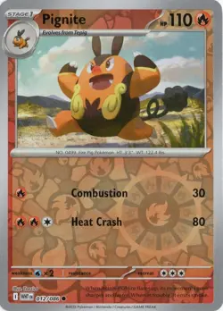 Pignite 012/086 Reverse Holo Card SV White Flare Pokemon TCG NM-Mint - Image 1