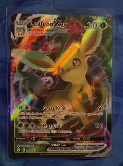 Pokemon TCG Leafeon VMAX Holo Ultra Rare Card Evolving Skies 008/203 NM - Image 1