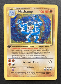 Machamp 8/102 Holo Rare 1st Edition Base Set Unlimited Pokemon Card 1999 Wotc - Image 1