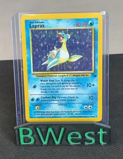 Lapras Fossil Set Holo 10/62 Rare Pokemon Card 1999 NM LP - Image 1