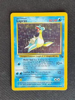Lapras Fossil Set Holo 10/62 Rare Pokemon Card 1999 NM LP - Image 2