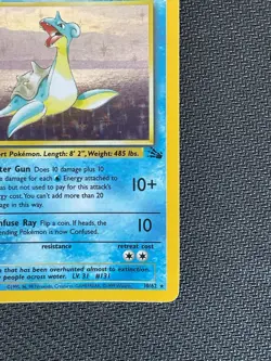Lapras Fossil Set Holo 10/62 Rare Pokemon Card 1999 NM LP - Image 5