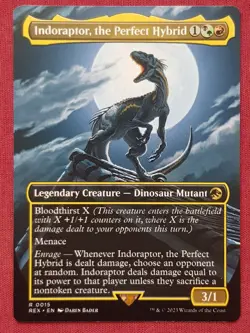 Magic The Gathering JURASSIC WORLD INDORAPTOR THE PERFECT HYBRID card MTG - Image 1