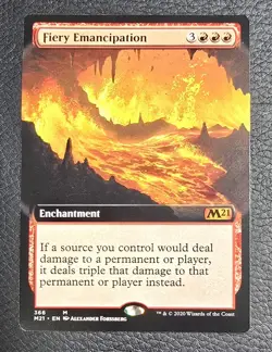 Fiery Emancipation (Extended Art) Core Set 2021 Regular MTG Magic Card M21 - Image 1