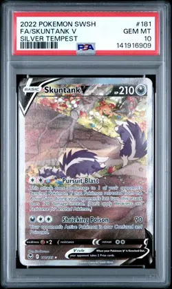 Skuntank V 2022 Pokemon Silver Tempest #181 PSA 10 - Image 1