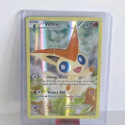 Pokemon TCG Victini Basic Holo Promo XY117 XY Trading Card Card Stock - Image 1