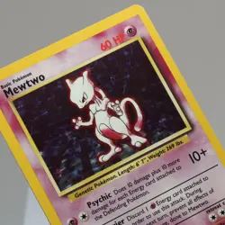 Pokemon TCG - Mewtwo 10/102 Base Set Holo Rare WOTC 1999 - PL Crease - Image 1