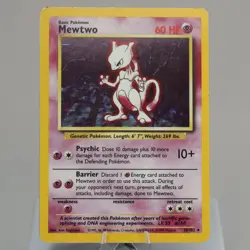 Pokemon TCG - Mewtwo 10/102 Base Set Holo Rare WOTC 1999 - PL Crease - Image 2