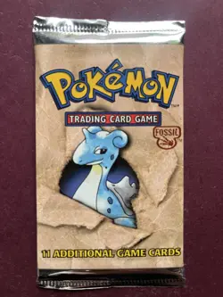 Pokemon Fossil Unlimited Booster Pack Sealed Lapras Art 1999 WOTC 21.50g—HEAVY - Image 1
