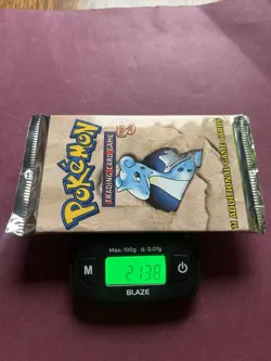 Pokemon Fossil Unlimited Booster Pack Sealed Lapras Art 1999 WOTC 21.38—HEAVY - Image 3