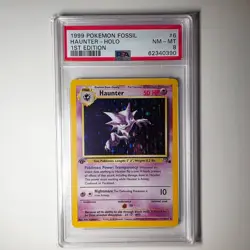 1999 POKEMON FOSSIL 1ST ED #6 HAUNTER-HOLO PSA 8 - Image 1