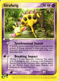 Pokemon TCG Girafarig EX Dragon 16/97 Regular Rare DMG - Image 1