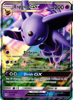 Pokemon TCG Espeon GX 61/149 Ultra Rare Sun & Moon LP - Image 1