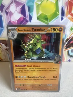 Team Rocket's Tyranitar 096/182 - Pokemon Destined Rivals Holo Rare NM - Image 1