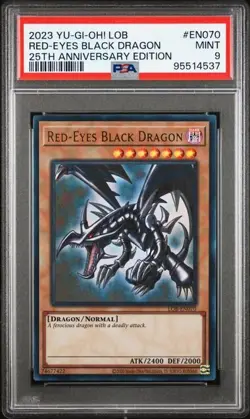 PSA 9 Yu-Gi-Oh! 2023 Red-Eyes Black Dragon LOB-EN070 25th Ultra Rare [PSA] - Image 1