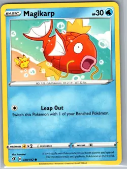 Magikarp 039/192 Non Holo SWSH02: Rebel Clash - Pokemon Card - NM - Image 1