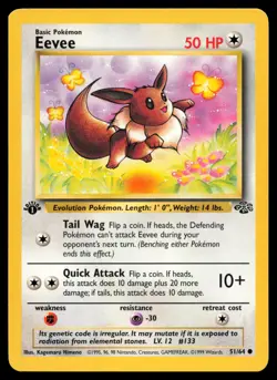 Eevee 51/64 Jungle 1st Edition Regular Pokemon Card - Image 1