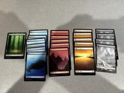 Magic: The Gathering - Foreign Full Art Land Lot - 19 Basic Lands & 4 Wastes - Image 1