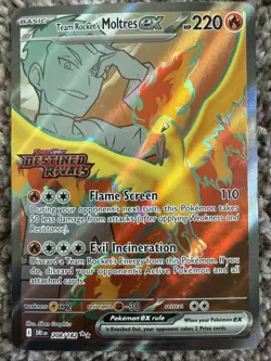 Pokemon Team Rockets Moltres EX Stamped 208/182 NM - Image 1