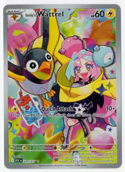 Pokemon Iono's Wattrel Full Art Illustration Rare Holo Card 231/217 English - Image 1