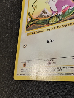Pokemon TCG Rattata 61/102 Base Set Shadowless MP - Image 3