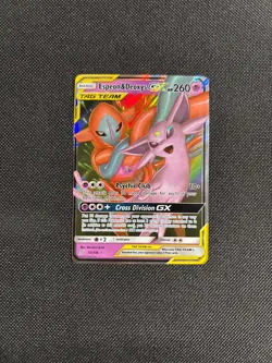 Espeon and Deoxys GX 72/236 Pokemon TCG Unified Minds Tag Team Ultra Rare - Image 1