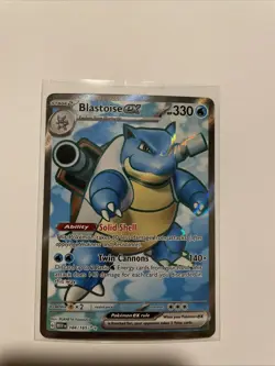 Pokemon TCG Blastoise EX 184/165 Scarlet and Violet 151 Ultra Rare Full Art - Image 1