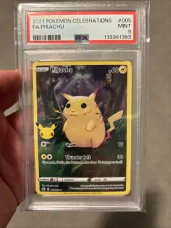 2021 POKEMON CELEBRATIONS #005 FULL ART/PIKACHU PSA 9 BRAND NEW CERT!!! 🔥🔥🔥 - Image 1